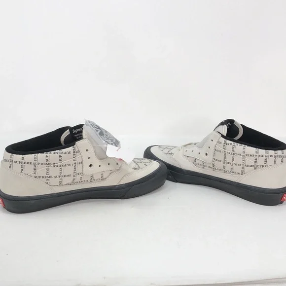 Vans x Supreme Half Cab Pro ‘92 Men’s Off White Black Skateboard Shoes - Size 8 - Picture 15 of 16